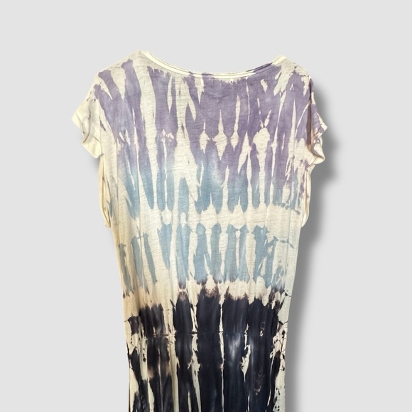 Young Fabulous and Broke Faux Wrap Tie Dye Maxi Dress Large Linen Blend - Picture 5 of 12